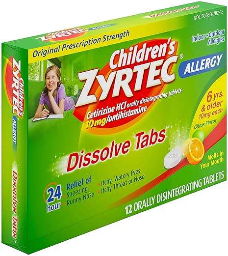 Children's Zyrtec 24 Hour Dissolving Allergy Relief Tablets with Cetirizine, Citrus Flavored Allergy Medicine, 12 ct (Pack of 3) - Image 3