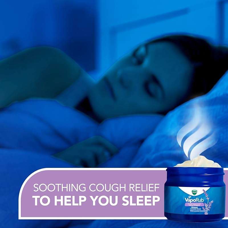 Vicks VapoRub, Lavender Scent, Cough Suppressant, Topical Chest Rub & Analgesic Ointment, Medicated Vicks Vapors, Relief from Cough Due to Cold, Aches & Pains, 1.76oz - Image 4