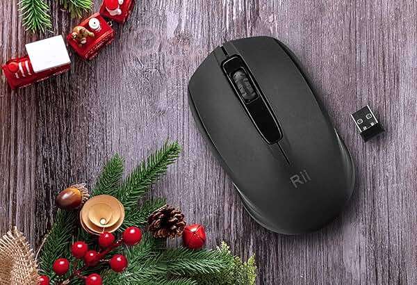 Rii Wireless Mouse, 2.4G Portable Computer Mice for PC, Laptop, Windows,Office Included Wireless USB dongle (Black) - Image 2