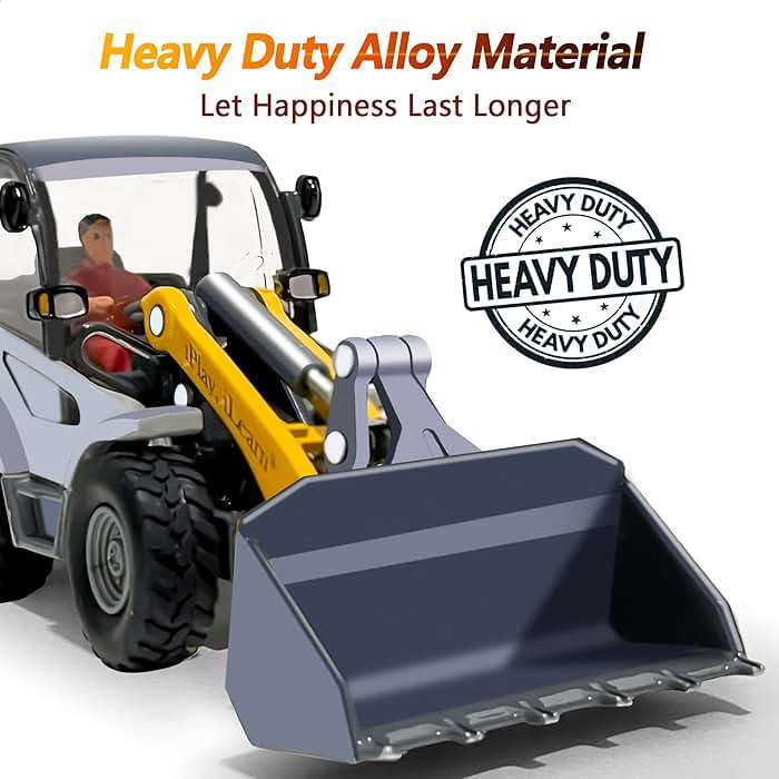 iPlay, iLearn Heavy Duty Construction Site Playset, Metal Dump Truck, Excavator Digger Backhoe, Tractor Bulldozer Diecast Vehicle, Outdoor Sandbox Car Toy, Birthday Gift 3 4 5 Year Old Boy Kid Toddler - Image 3