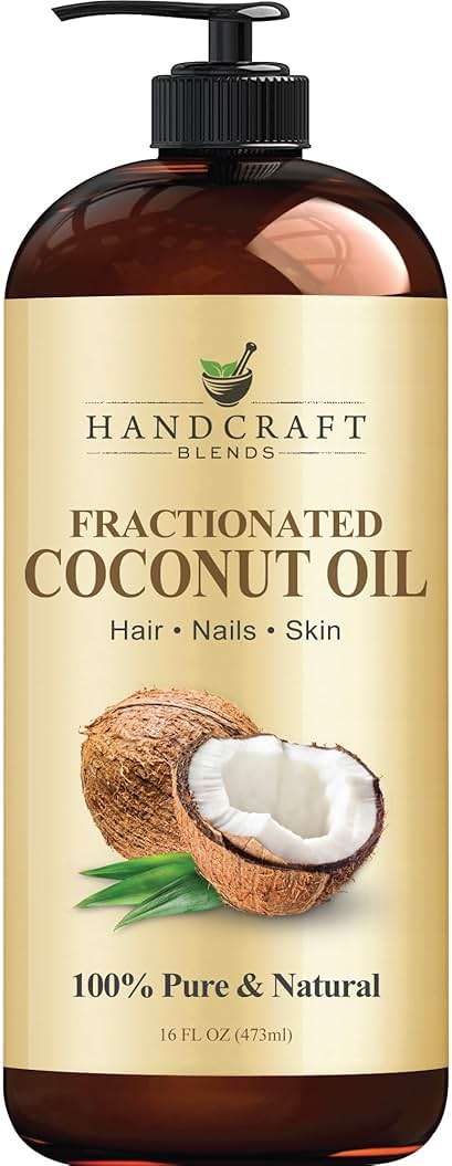 Handcraft Blends Fractionated Coconut Oil - 16 Fl Oz - 100% Pure and Natural - Premium Grade Carrier Oil for Skin, Hair and Body - Massage - Hair Tonic - Image 1