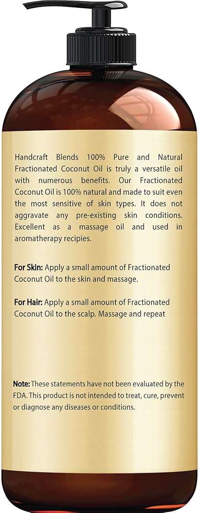 Handcraft Blends Fractionated Coconut Oil - 16 Fl Oz - 100% Pure and Natural - Premium Grade Carrier Oil for Skin, Hair and Body - Massage - Hair Tonic - Image 2