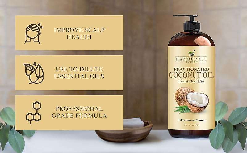 Handcraft Blends Fractionated Coconut Oil - 16 Fl Oz - 100% Pure and Natural - Premium Grade Carrier Oil for Skin, Hair and Body - Massage - Hair Tonic - Image 5