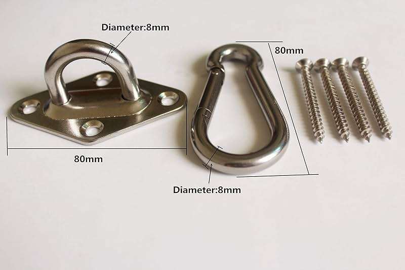 MHMYDZ 1000 lb Capacity Heavy Duty Hammock Hanging kit Ultra Durable Hooks Carabiners for Hammock Stand Hammocks Swing Chair,Multiple Indoor Outdoor Suspension Ceiling Hooks - Image 3
