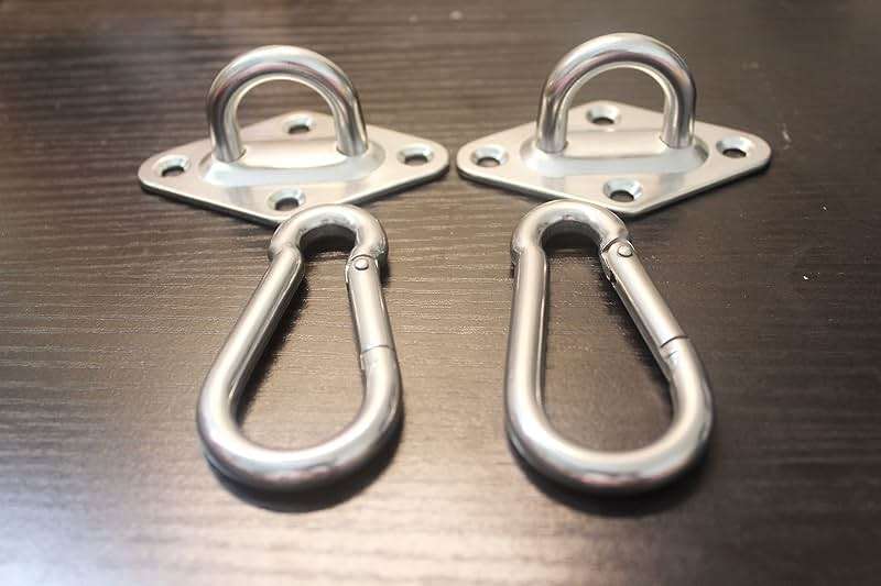 MHMYDZ 1000 lb Capacity Heavy Duty Hammock Hanging kit Ultra Durable Hooks Carabiners for Hammock Stand Hammocks Swing Chair,Multiple Indoor Outdoor Suspension Ceiling Hooks - Image 5