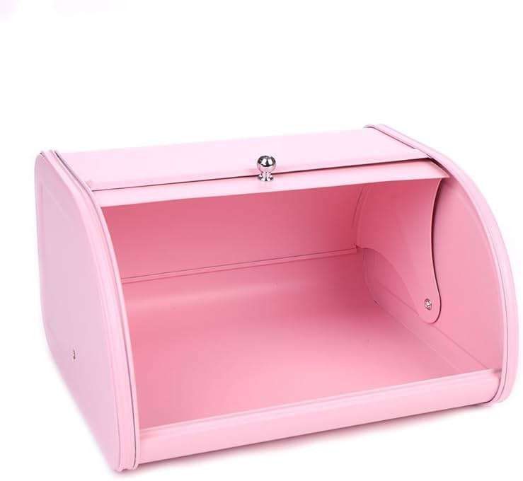 KL X458 Pink Bread Box Roll Top, Metal Bread Box for Kitchen Countertop, Large Capacity, Keeps Bakery Items Fresh Longer, Bread Bin for Kitchen Countertop, Breadbox to Store Cookies, Bagels, Muffins - Image 6