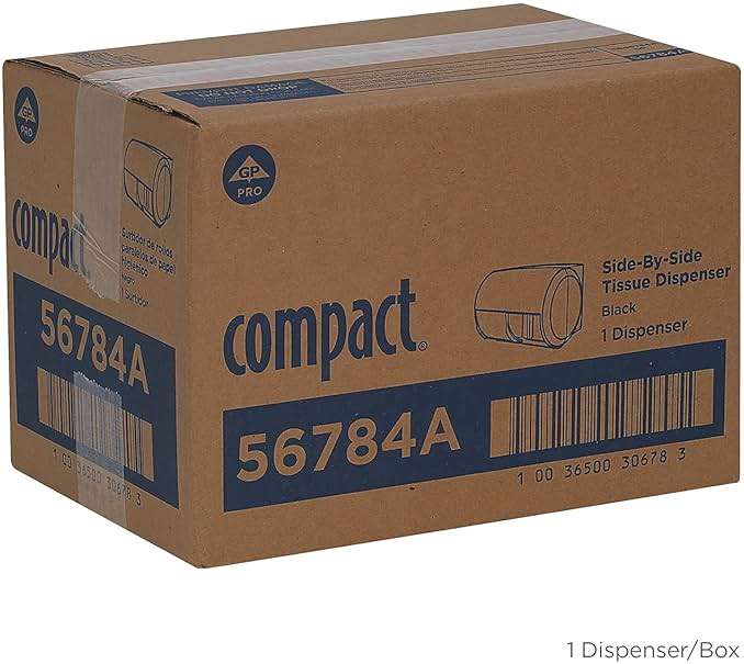 Georgia-Pacific Compact 2-Roll Side-by-Side Coreless High-Capacity Toilet Paper Dispenser by GP PRO (Georgia-Pacific); Black; 56784A; 1 Dispenser - Image 6