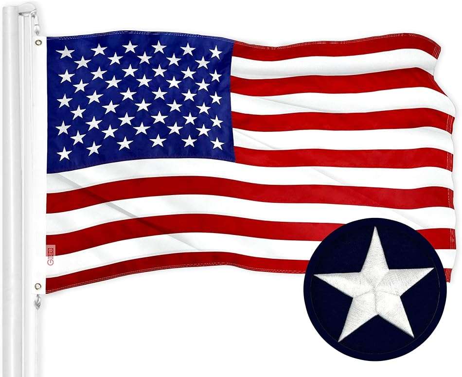 G128 American USA Flag | 2.5x4 Ft | ToughWeave Series Embroidered 210D Polyester | Country Flag, Embroidered Stars, Sewn Stripes, Indoor/Outdoor, Vibrant Colors, Brass Grommets - Image 1
