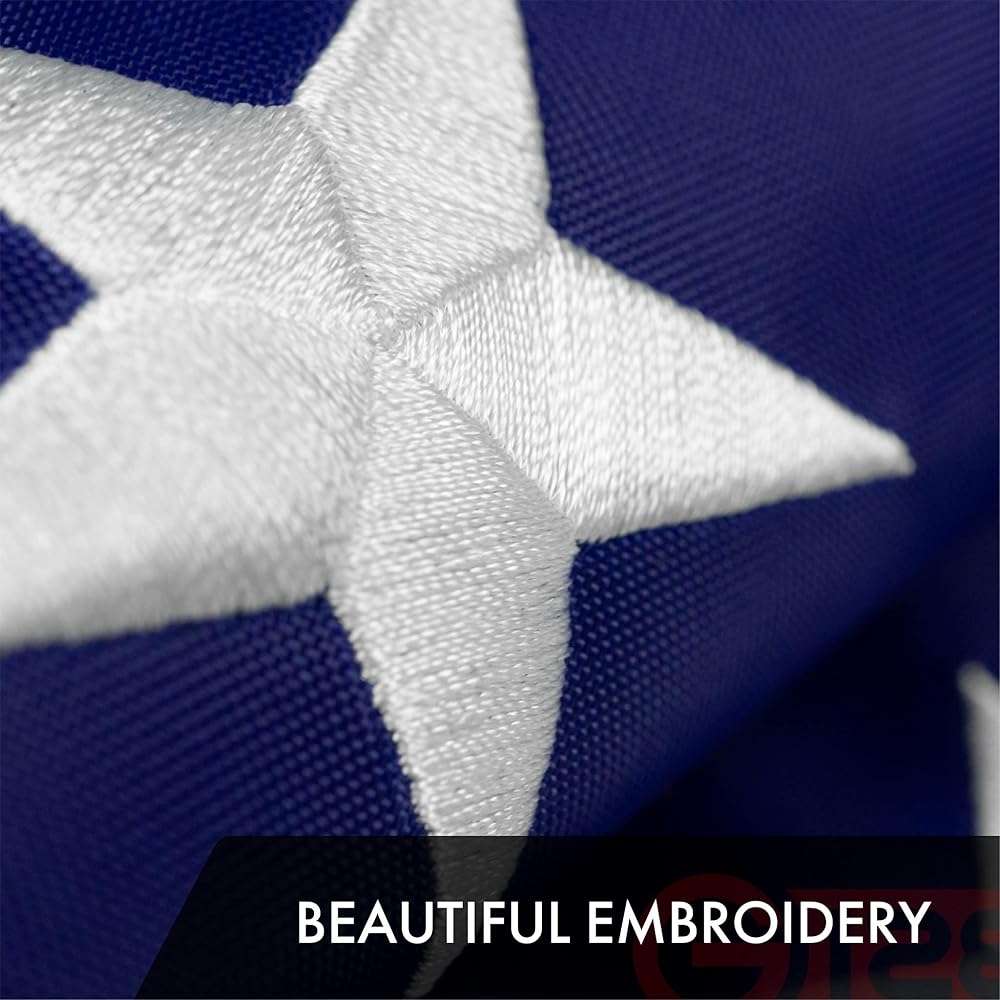 G128 American USA Flag | 2.5x4 Ft | ToughWeave Series Embroidered 210D Polyester | Country Flag, Embroidered Stars, Sewn Stripes, Indoor/Outdoor, Vibrant Colors, Brass Grommets - Image 4
