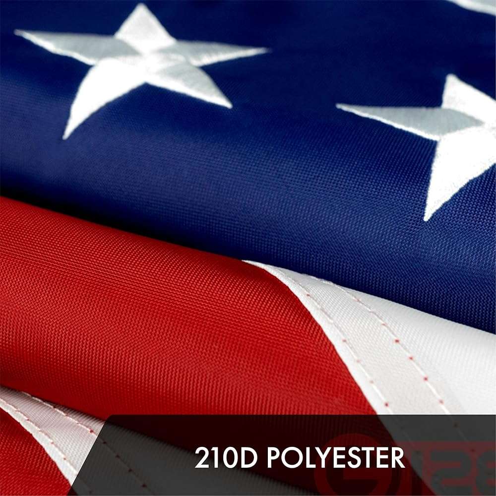 G128 American USA Flag | 2.5x4 Ft | ToughWeave Series Embroidered 210D Polyester | Country Flag, Embroidered Stars, Sewn Stripes, Indoor/Outdoor, Vibrant Colors, Brass Grommets - Image 5