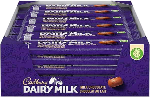 Cadbury Cholocate Bar, Regular Size 42g/Bar (Dairy Milk Milk Chocolate, 24 Packs) - Image 1