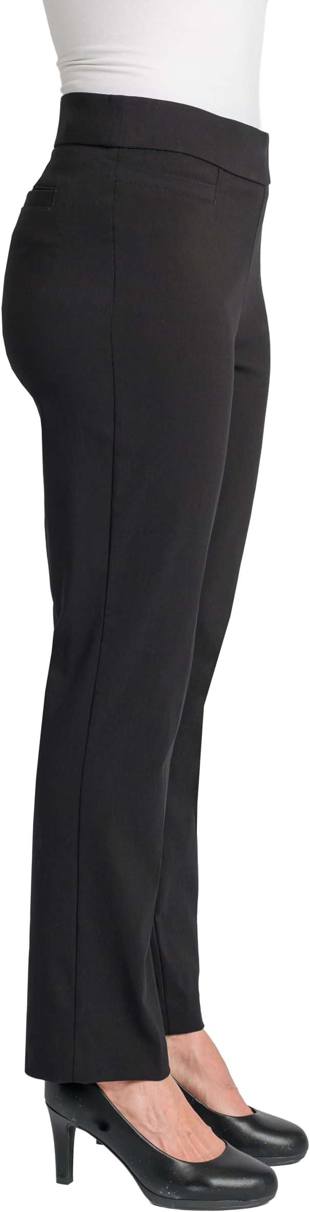 Briggs New York Women’s Pull On Dress Pants 4 Pockets Straight Leg Stretchy Office Casual Work Slacks - Image 3