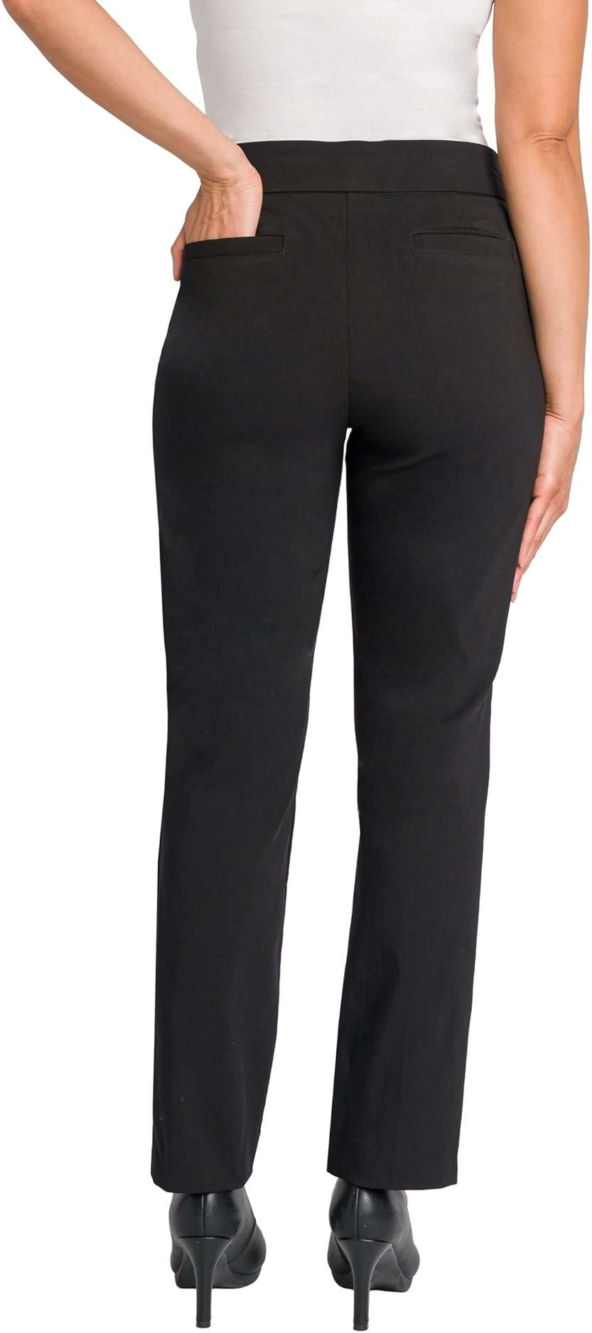 Briggs New York Women’s Pull On Dress Pants 4 Pockets Straight Leg Stretchy Office Casual Work Slacks - Image 4