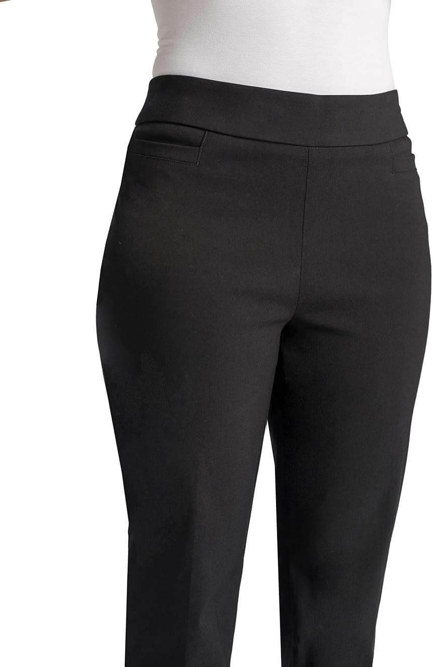 Briggs New York Women’s Pull On Dress Pants 4 Pockets Straight Leg Stretchy Office Casual Work Slacks - Image 5