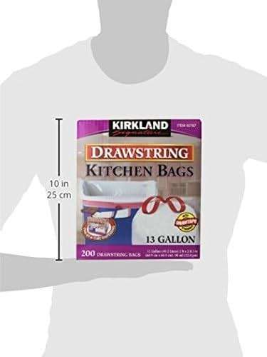 Kirkland Signature Drawstring Kitchen Trash Bags - 13 Gallon, 200 Count - Image 7