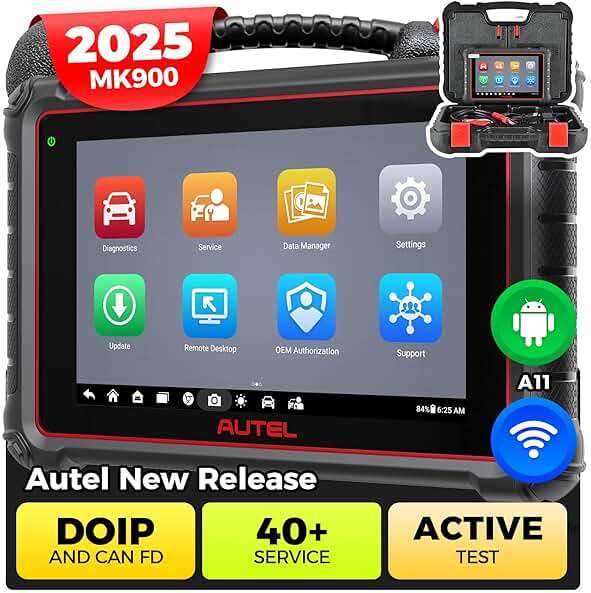Autel Scanner MaxiCOM MK900: 2026 Updated as MK900BT MK900-BT MX900 Bidirectional Diagnostic Tool, 8in Up of MK808S MK808BT Pro MX808S 808Z, 3K+ Active Tests, 40+ Service, CAN-FD&DOIP, All System, FCA - Image 1
