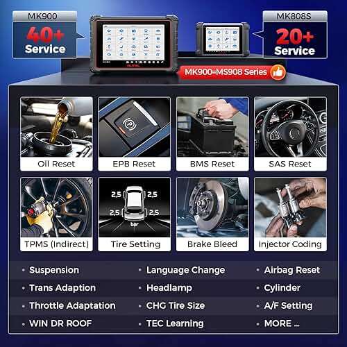 Autel Scanner MaxiCOM MK900: 2026 Updated as MK900BT MK900-BT MX900 Bidirectional Diagnostic Tool, 8in Up of MK808S MK808BT Pro MX808S 808Z, 3K+ Active Tests, 40+ Service, CAN-FD&DOIP, All System, FCA - Image 3