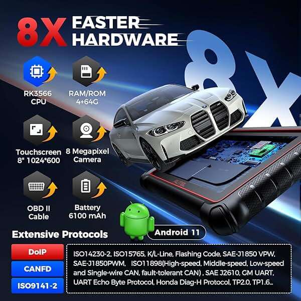 Autel Scanner MaxiCOM MK900: 2026 Updated as MK900BT MK900-BT MX900 Bidirectional Diagnostic Tool, 8in Up of MK808S MK808BT Pro MX808S 808Z, 3K+ Active Tests, 40+ Service, CAN-FD&DOIP, All System, FCA - Image 8
