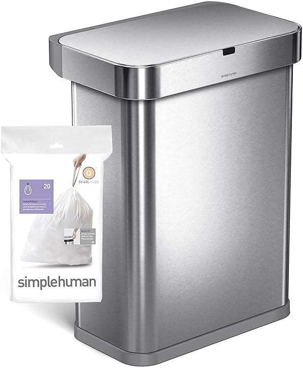 simplehuman Code Q Custom Fit Drawstring Trash Bags in Dispenser Packs, 100 Count, 50-65 Liter / 13.2-17.2 Gallon, White - Image 5