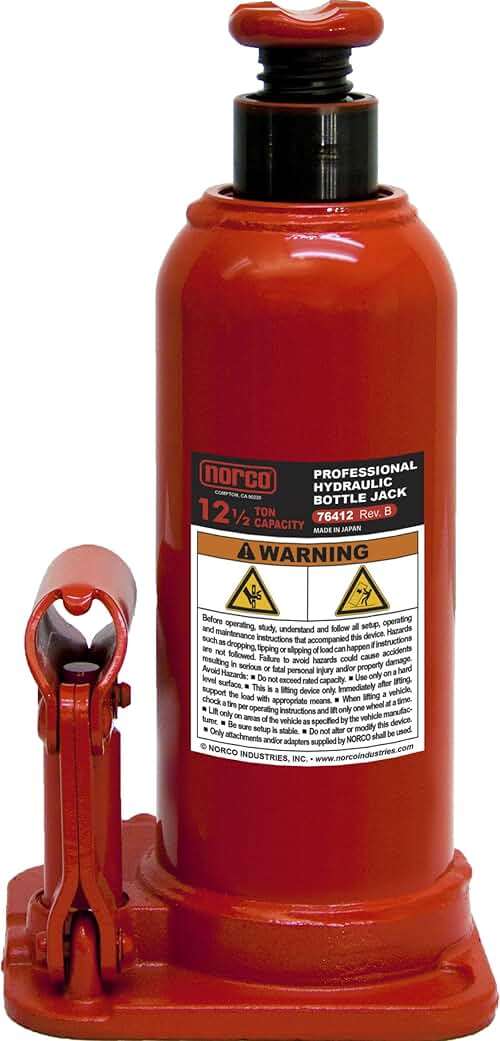 Norco Professional Lifting Equipment 76412A Heavy Duty 12 Ton Standard Bottle Jack - Image 1