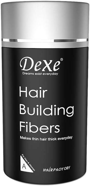 Black Colored Hair Building Fibers - Thickening Fiber for Women and Men - Hair Loss Concealer Powder for Thicker Fuller Hair - .77oz - Image 1