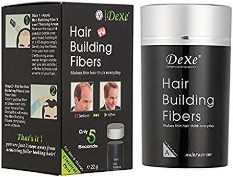 Black Colored Hair Building Fibers - Thickening Fiber for Women and Men - Hair Loss Concealer Powder for Thicker Fuller Hair - .77oz - Image 2