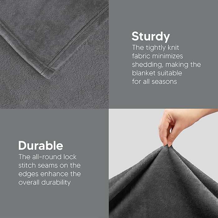 Utopia Bedding Fleece Blanket Queen Size Grey (90x90 Inches) Ultra Soft Warm Lightweight Microfiber Breathable Anti-Static Cozy Bed Blanket for Fathers Day, All-Season Home Decor Gift for Husband, Men - Image 5
