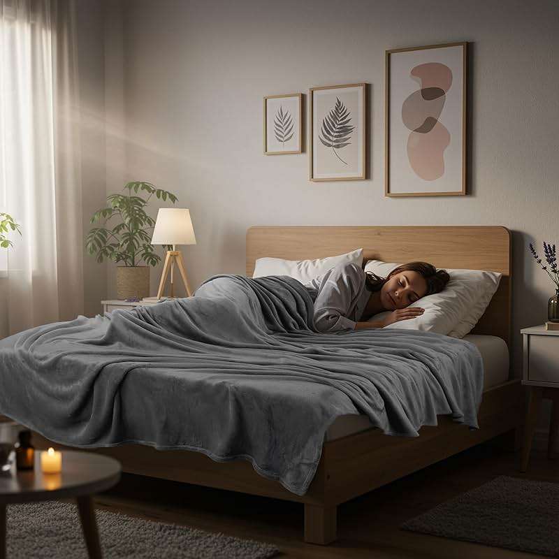 Utopia Bedding Fleece Blanket Queen Size Grey (90x90 Inches) Ultra Soft Warm Lightweight Microfiber Breathable Anti-Static Cozy Bed Blanket for Fathers Day, All-Season Home Decor Gift for Husband, Men - Image 6