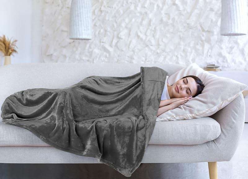 Utopia Bedding Fleece Blanket Queen Size Grey (90x90 Inches) Ultra Soft Warm Lightweight Microfiber Breathable Anti-Static Cozy Bed Blanket for Fathers Day, All-Season Home Decor Gift for Husband, Men - Image 8