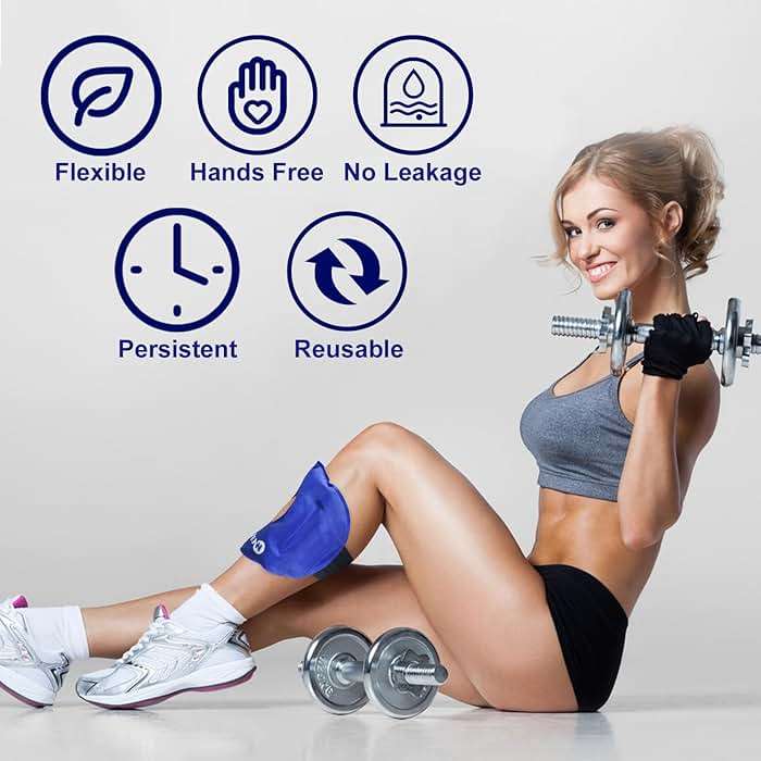2 Packs Knee Ice Pack Wrap, Reusable Gel Ice Pack for Knee Pain Relief, Cold Therapy for Swelling, Arthritis, Meniscus Tear, ACL Injury & Post Knee Replacement Surgery, Cold Therapy 9.8" x 6.5" - Image 2