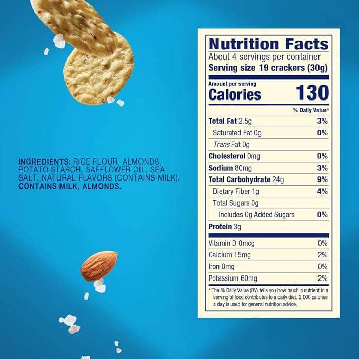 Blue Diamond Almonds Nut Thins Gluten Free Cracker Crisps, Hint of Sea Salt, 4.25 Oz Boxes (Pack of 6) - Image 2