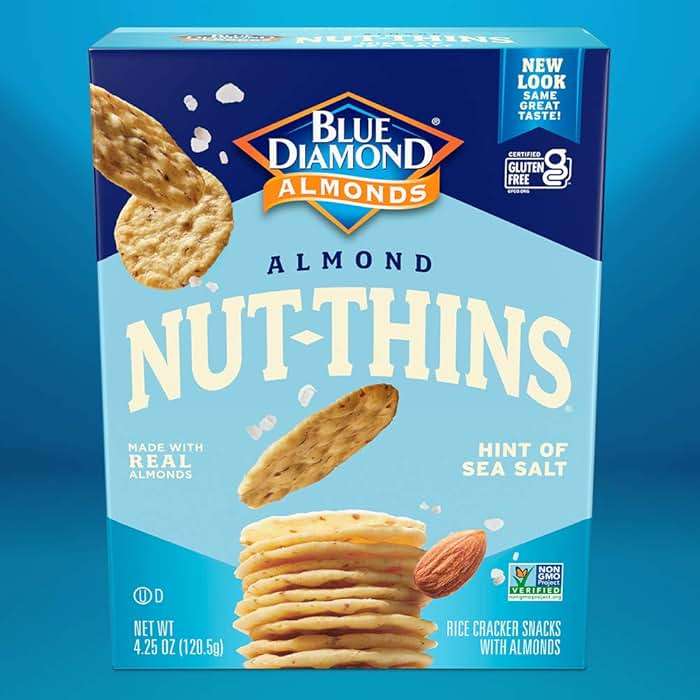 Blue Diamond Almonds Nut Thins Gluten Free Cracker Crisps, Hint of Sea Salt, 4.25 Oz Boxes (Pack of 6) - Image 5
