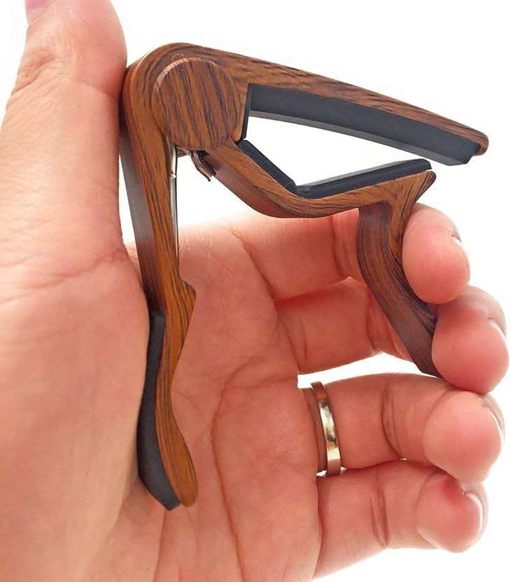 WINGO Guitar Capo for Acoustic and Electric Guitars - Rosewood Color with 5 Picks - Image 7