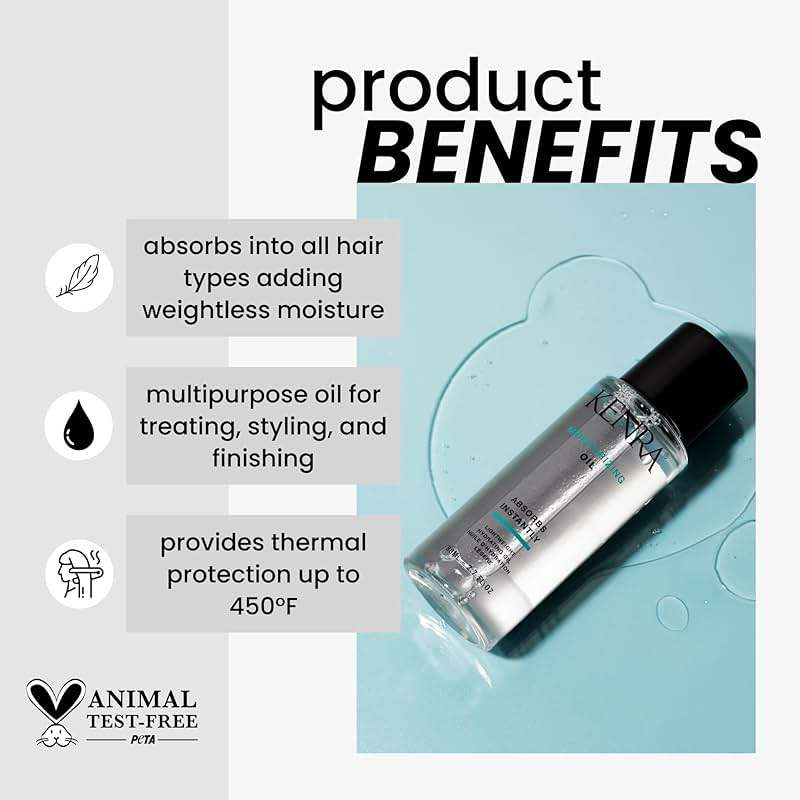 Kenra Moisturizing Oil | Lightweight Hydrating Oil | Absorbs Instantly | Multipurpose Oil For Treating, Styling, & Finishing | Provides Thermal Protection | All Hair Types - Image 2