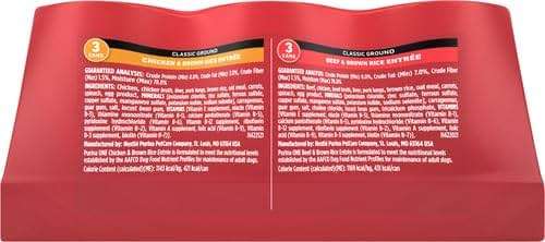 Purina ONE Classic Ground Chicken and Brown Rice, and Beef and Brown Rice Entrees Wet Dog Food Variety Pack - (Pack of 6) 13 oz. Cans - Image 4