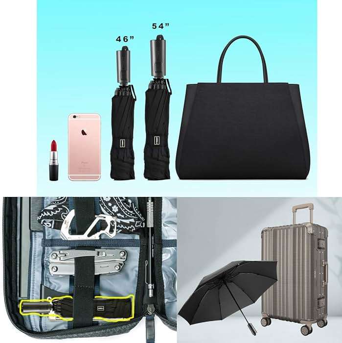 LANBRELLA Compact Reverse Folding Umbrella Auto Windproof Travel Umbrella - Image 2