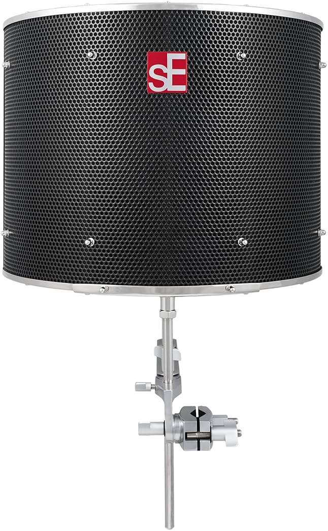 SE ELECTRONICS RF Pro Black Reflexion Filter Microphone Isolation Shield, Portable Vocal Booth for Recording, Podcasting & Voice Over, Pro Sound Isolation Shield with Patented 9 Layer Acoustic Design - Image 2