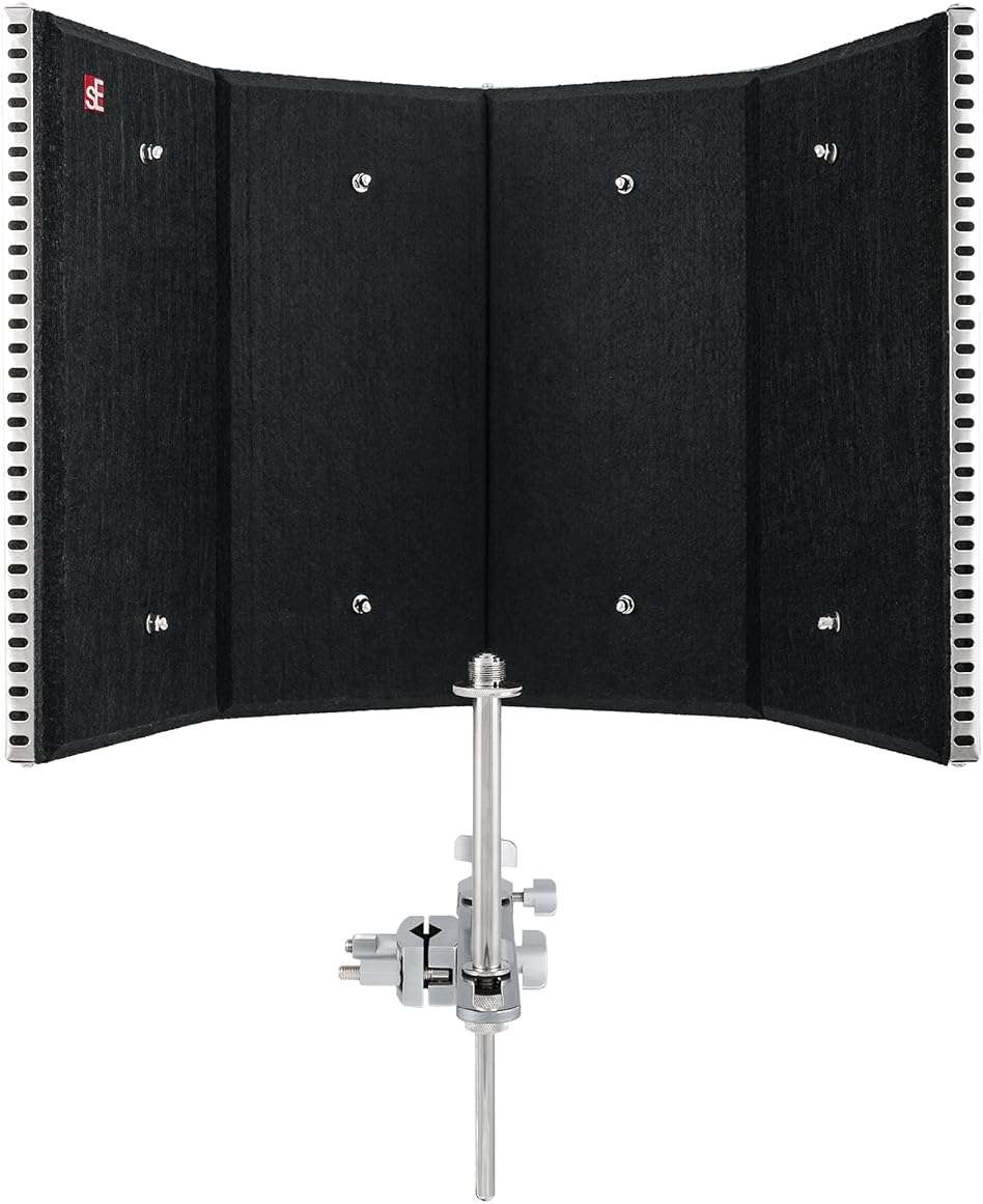 SE ELECTRONICS RF Pro Black Reflexion Filter Microphone Isolation Shield, Portable Vocal Booth for Recording, Podcasting & Voice Over, Pro Sound Isolation Shield with Patented 9 Layer Acoustic Design - Image 3