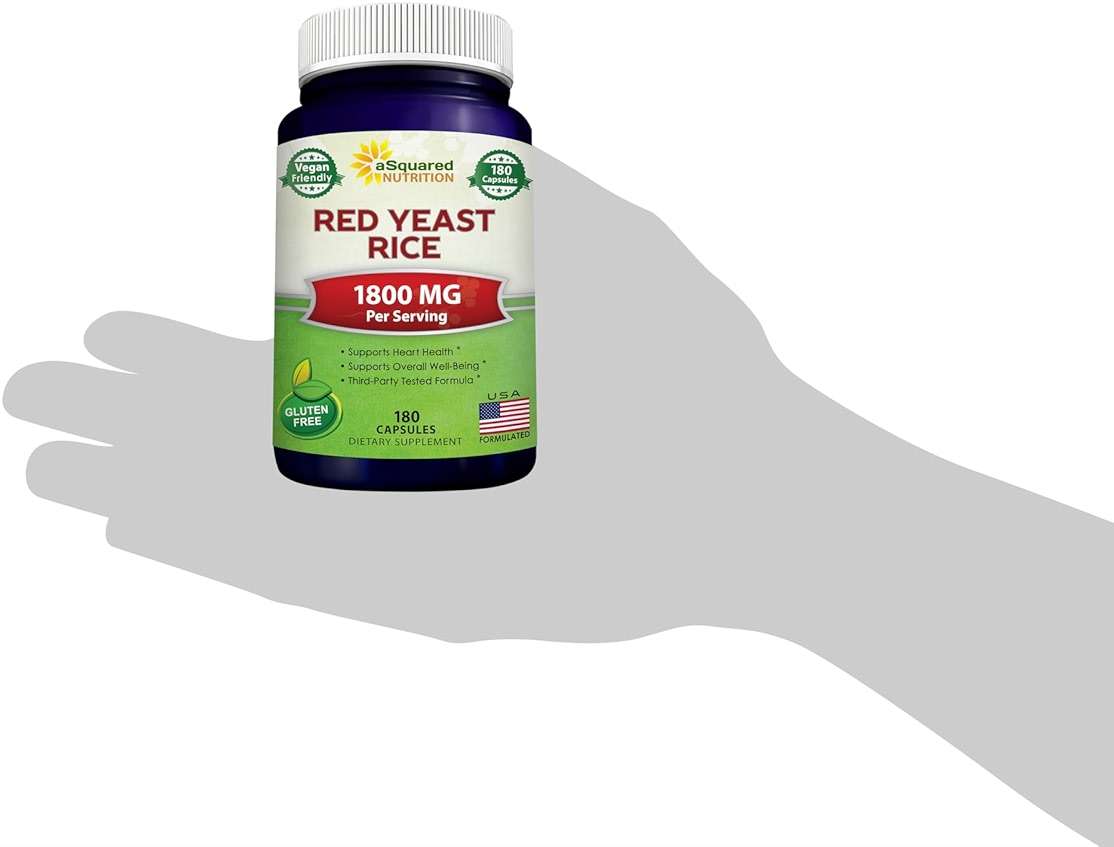 aSquared Nutrition Red Yeast Rice 1800mg - Dietary Supplement Vegan Powder Pills to Support Cardiovascular Health - 180 Veggie Capsules - Image 9