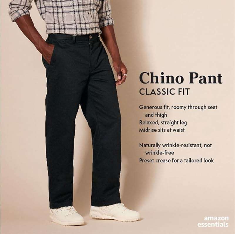 Amazon Essentials Men's Classic-Fit Wrinkle-Resistant Flat-Front Stretch Chino Pant - Image 2
