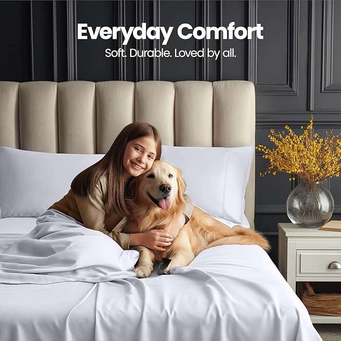 Utopia Bedding Queen Size Extra Deep Pocket Sheet Set – Fits Mattresses Up to 21 inches – Cooling, Soft & Breathable – Oeko-Tex 4 Piece Bed Sheets (White) - Image 6