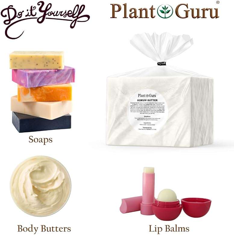 Plant Guru Raw Kokum Butter 8 oz. Jar - 100% Pure Natural Cold Pressed - Great for Skin, Body and Hair Moisturizer, DIY Creams, Balms, Lotions and Soap Making. - Image 4