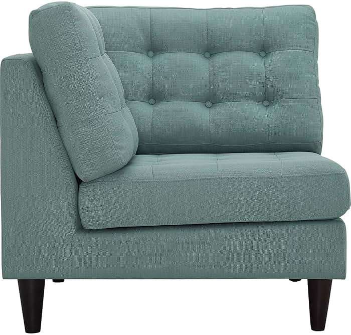 Modway Empress Mid-Century Modern Upholstered Fabric Corner Sofa In Laguna - Image 3