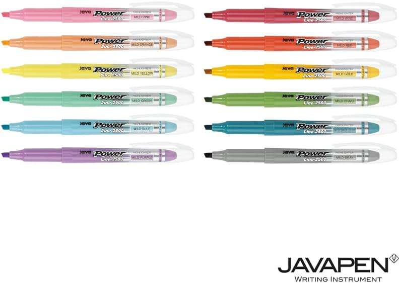 JVPEN Power Line Mild Highlighter – 12‑Color Set, 4 mm Chisel Tip, Quick‑Dry Pigment Ink, Smear‑Resistant, Comfortable Grip & Pocket Clip, rainbow pastel - Image 5