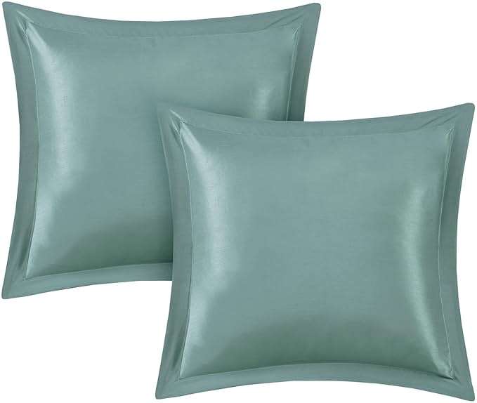 Madison Park 24 Piece Faux Silk Paisley Queen Comforter Set with Matching Curtains, Down Alternative Hypoallergenic - Teal, Queen (90 in x 90 in) - Image 15