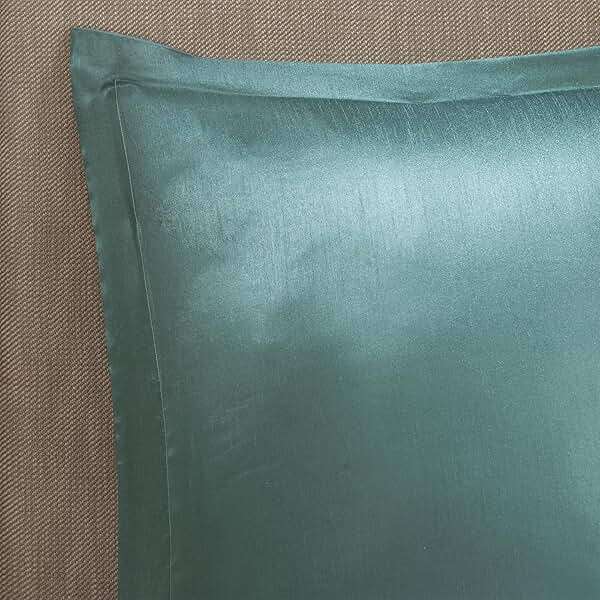 Madison Park 24 Piece Faux Silk Paisley Queen Comforter Set with Matching Curtains, Down Alternative Hypoallergenic - Teal, Queen (90 in x 90 in) - Image 4