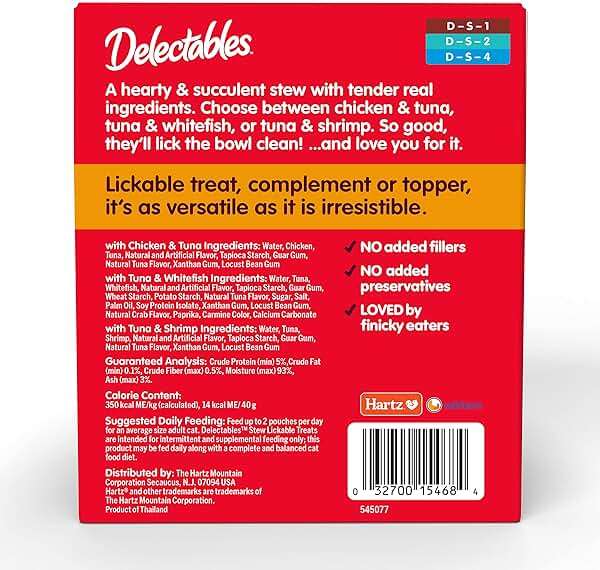 Delectables Lickable Treat Stew Wet Cat Treat Variety Pack, Food Topper, Hydrating, Grain-Free, No Fillers, No By-Products, No Added Preservatives, 1.4oz Pouch, 12ct - Image 8