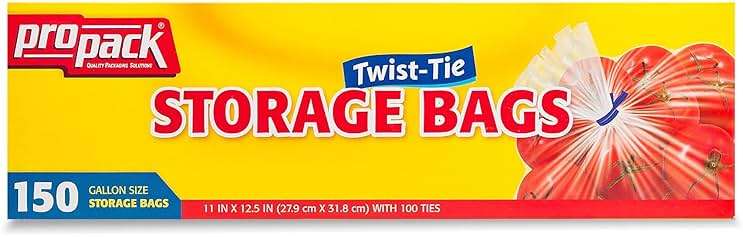 ProPack 1 Gallon Storage Bags with Twist Ties, 600 Count - Clear Plastic Food Storage Bags for Sandwiches, Snacks, Fruit, Produce & Freezer - Image 3
