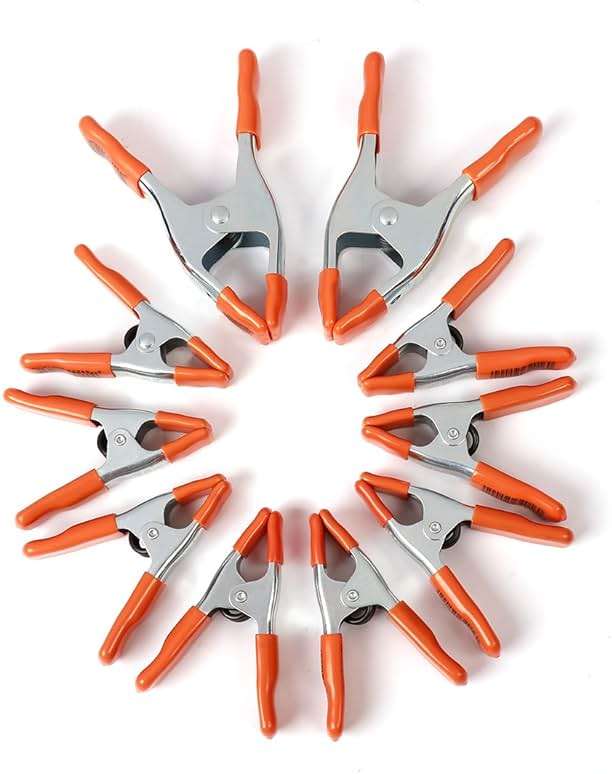 PONY 6-inch, 4-inch Heavy Duty Metal Spring Clamps Set, 2-inch, 1-inch Jaw opening, with Protective Handles and Tips, 10-piece - Image 1