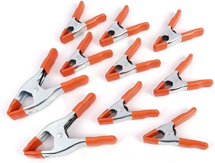 PONY 6-inch, 4-inch Heavy Duty Metal Spring Clamps Set, 2-inch, 1-inch Jaw opening, with Protective Handles and Tips, 10-piece - Image 9